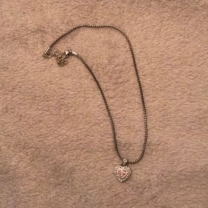 Pink and silver heart Brighton necklace